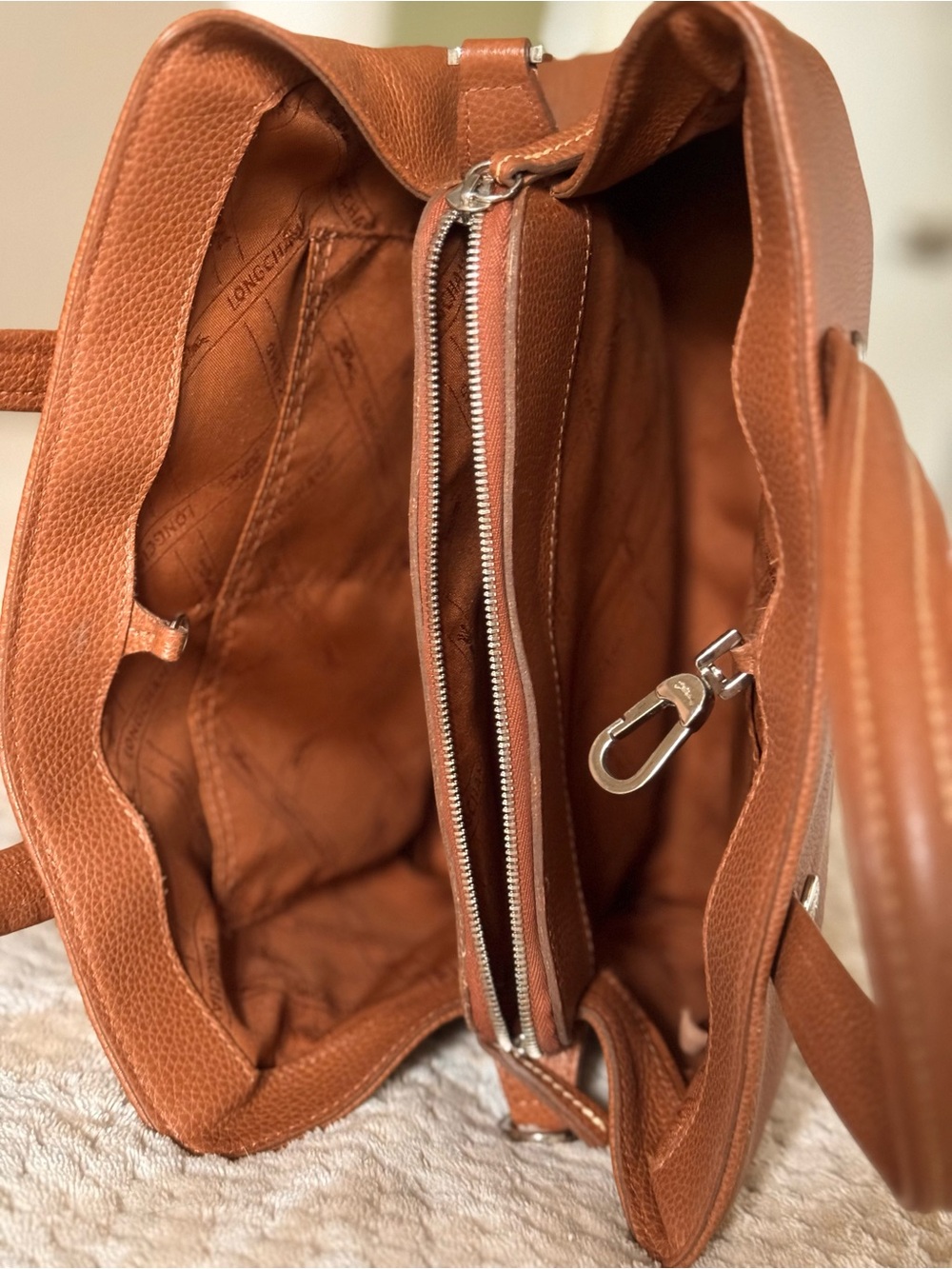 Longchamp Le Foulonné Cognac Leather Tote + Strap 🤎 - Picture 4 of 8